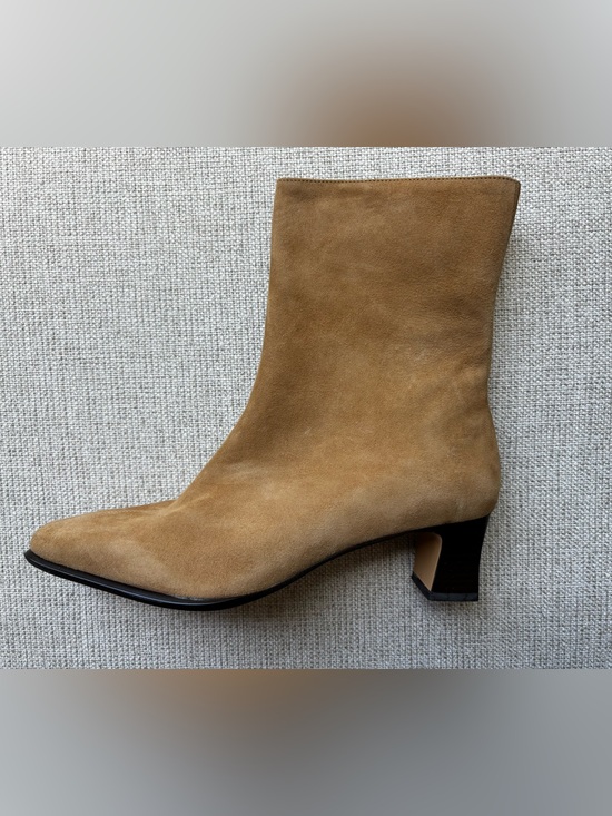 Etienne Aigner Shoes - Etienne Aigner Tan Suede Block-Heel Ankle Boot